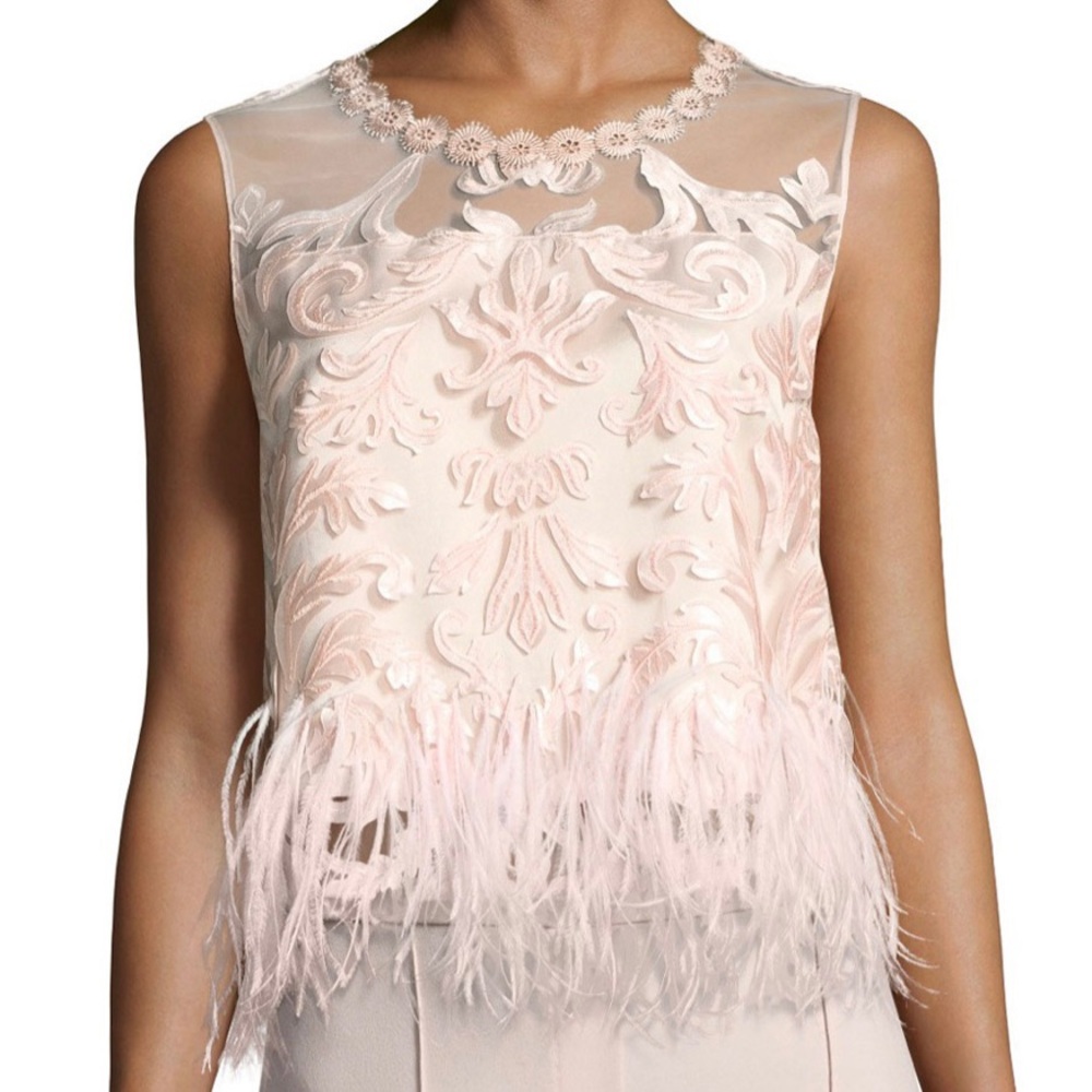 ELIE TAHARI blouse feather